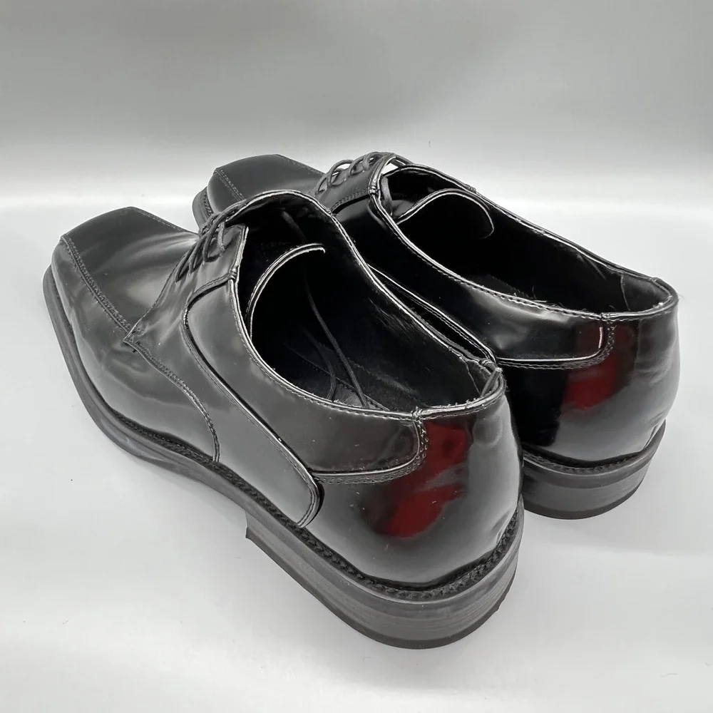 Bass & Co Shoes Mens 13 Black Linden Derby Oxford Dress Square Toe New